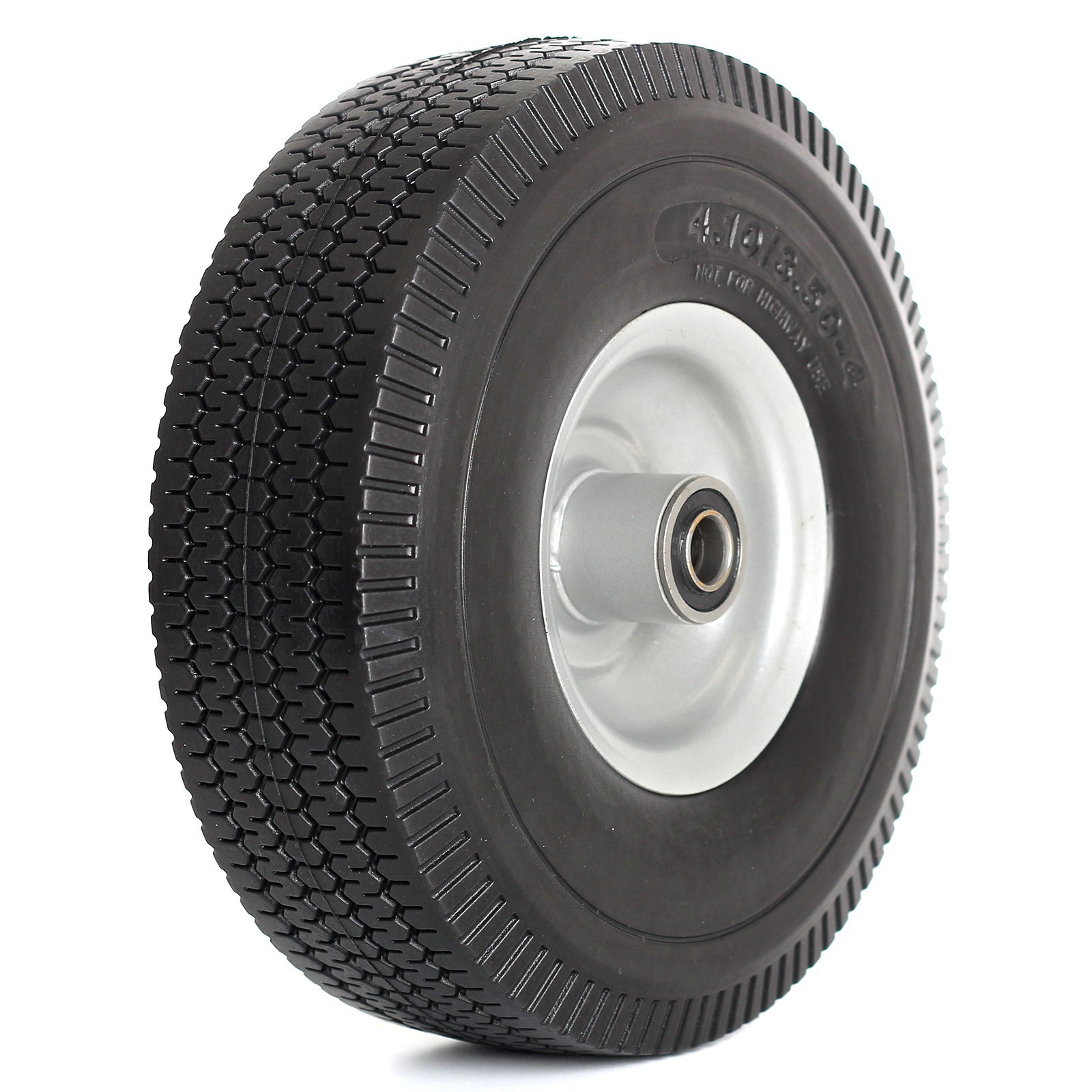 4.10/3.50-4 Flat Free Tire & Wheel for Hand Truck Garden Wagon Cart 2 Pack