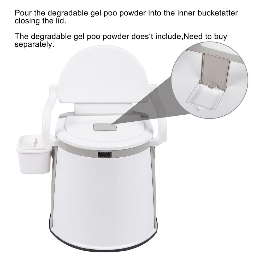 5Gallon Camping Portable Toilet Travel Outdoor/Indoor Commode Potty, Tissue Box