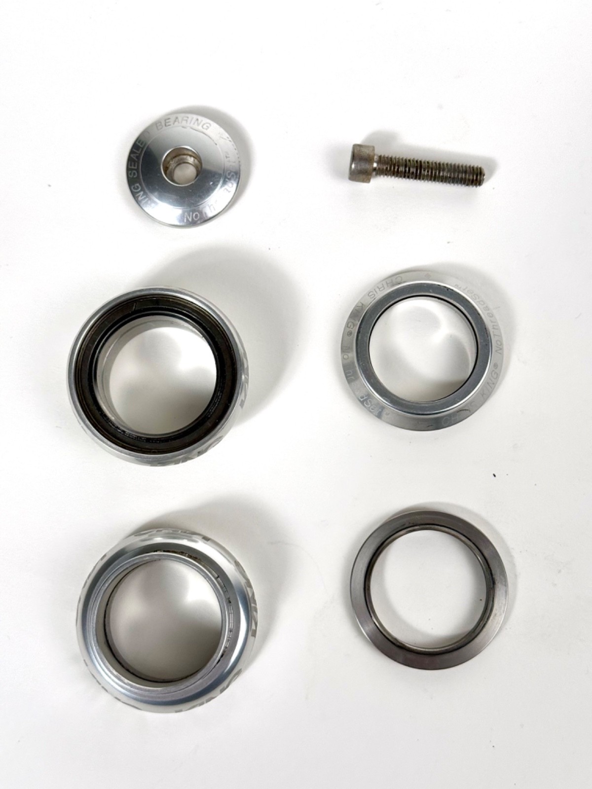 Vintage Chris King Headset 1-1/8" Sealed Bearing Threadless NoThreadset Silver