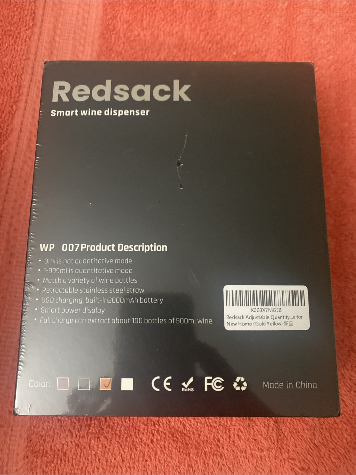 Redsack Wine Dispenser Electric Decanter Aerator Whiskey Pourer Pump Gold New