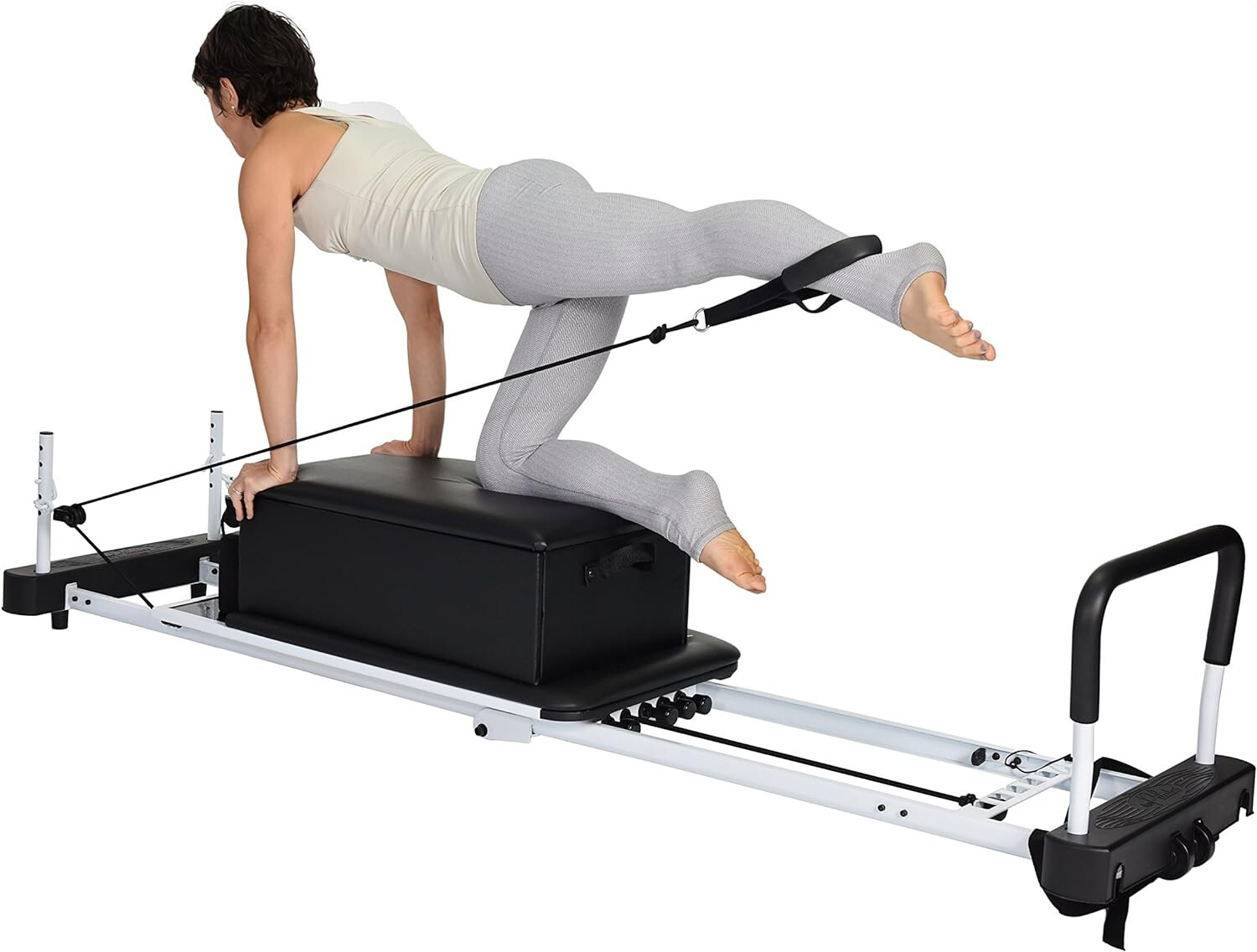 AeroPilates Pilates Exercise BOX and POLE Reformer Accessory + Strap Workout DVD