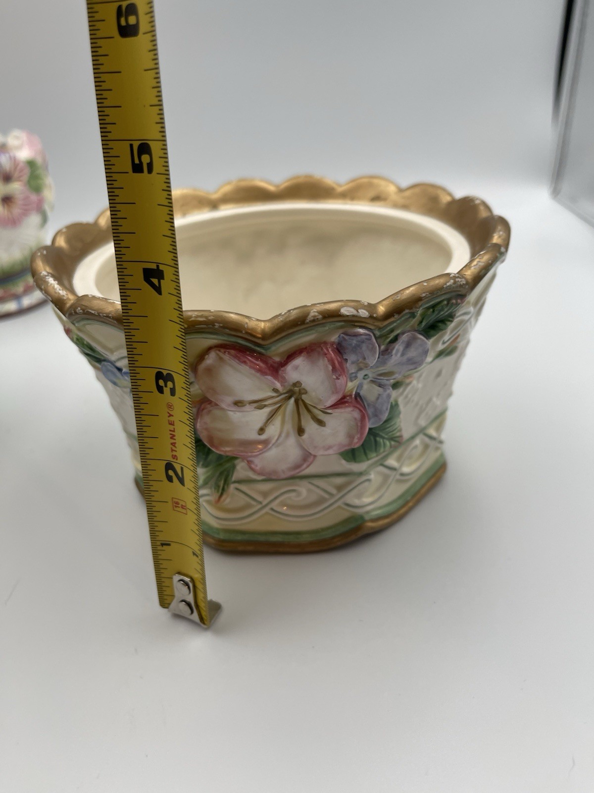 Fitz & Floyd Halcyon Bunny Teapot Sugar Jar Planter Set Easter Spring Floral