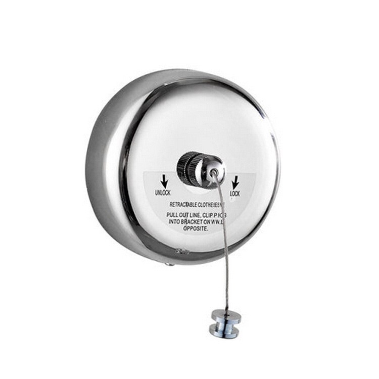 9ft Retractable Clothesline In/ Outdoor Hanging load-bearing 11lb Screw Fixation