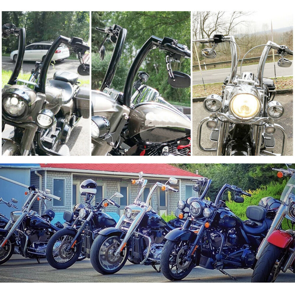 DNA MONSTER 16'' Rise Ape Hanger Fat Bars 2" Handlebar For Harley Fatboy Softail