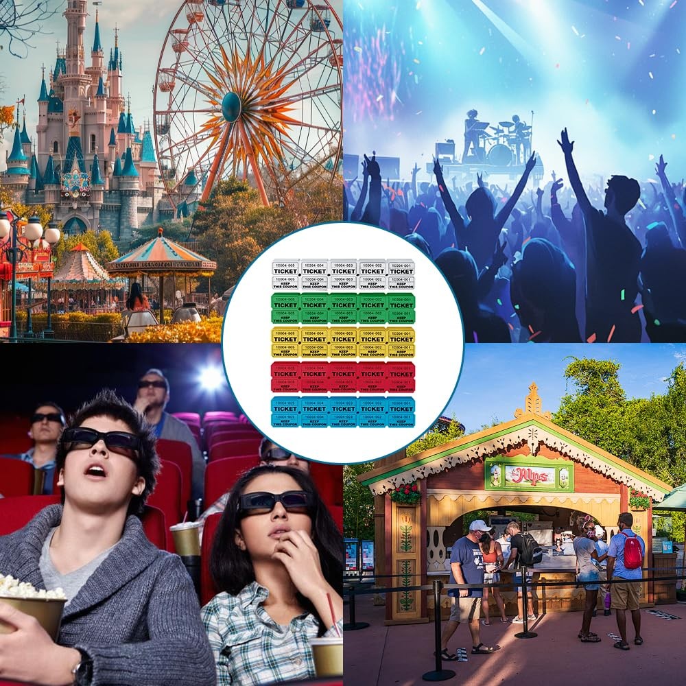 NEW NOAM 1000 Pcs Raffle Tickets Roll, 50/50 Raffle Tickets for Events, Fundr...