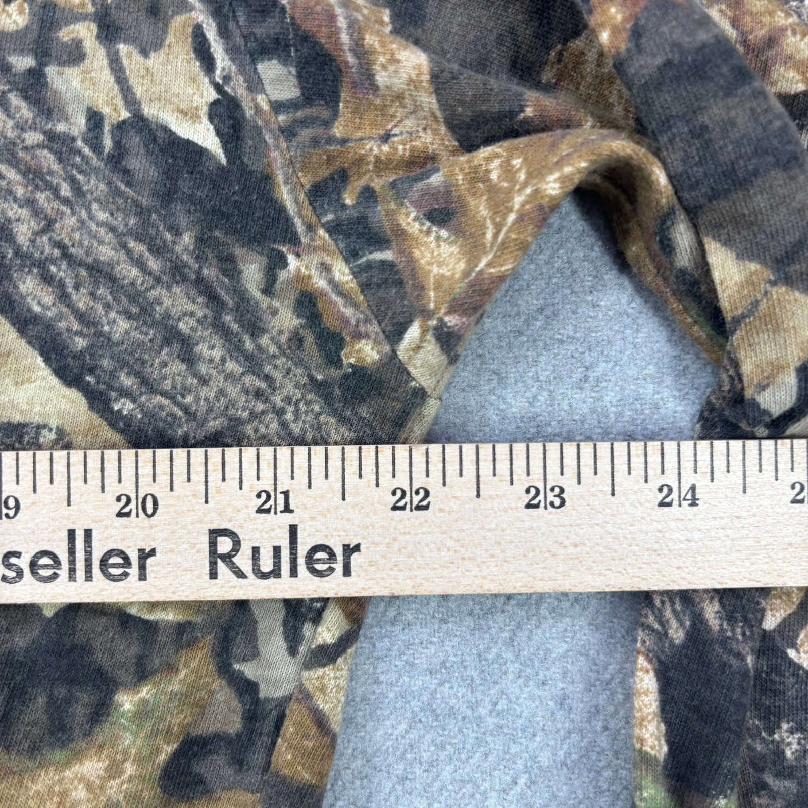 VTG 90s Mossy Oak Camo Long Sleeve Shirt Mens L Forest Floor USA Single Stitch