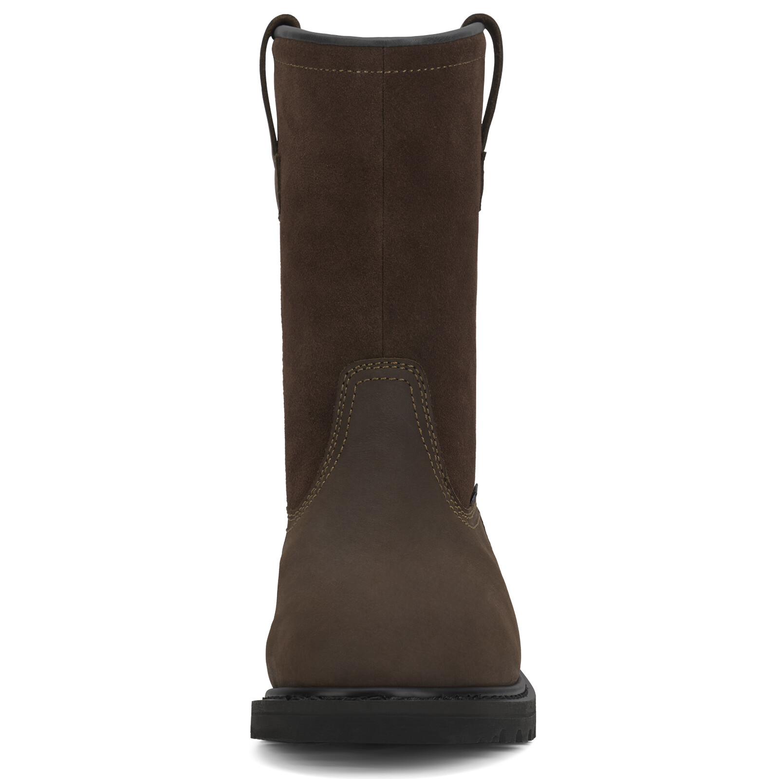 HISEA Men Steel Toe Safety Work Boots Pull On Waterproof Leather Wellington Boot