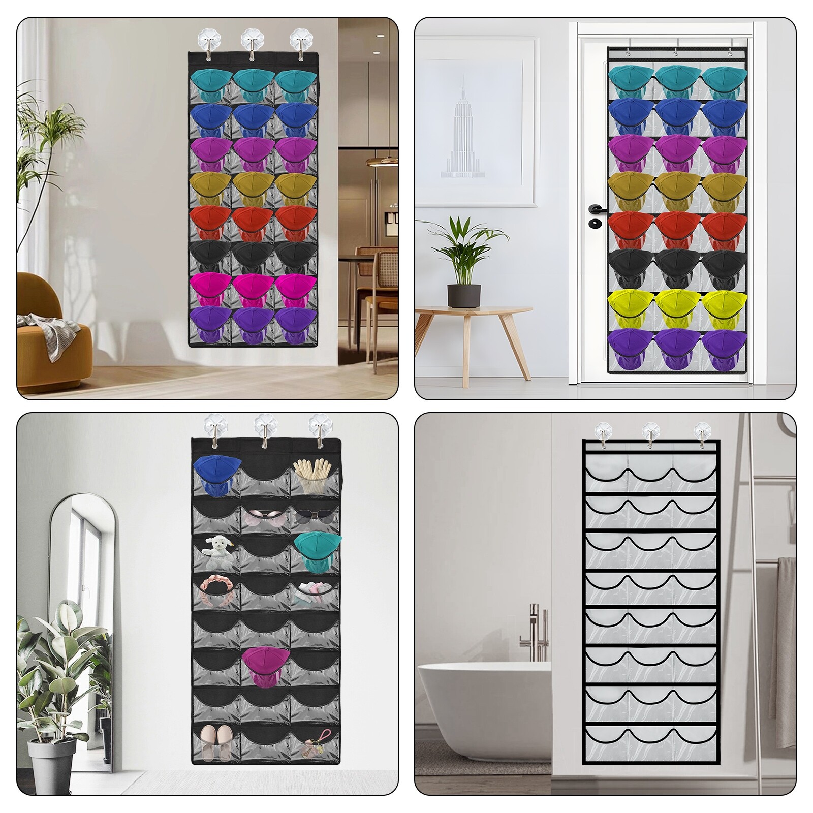 24 Hat Rack Organizer Baseball Holder Storage Hanger Door Wall Coat Caps Stands