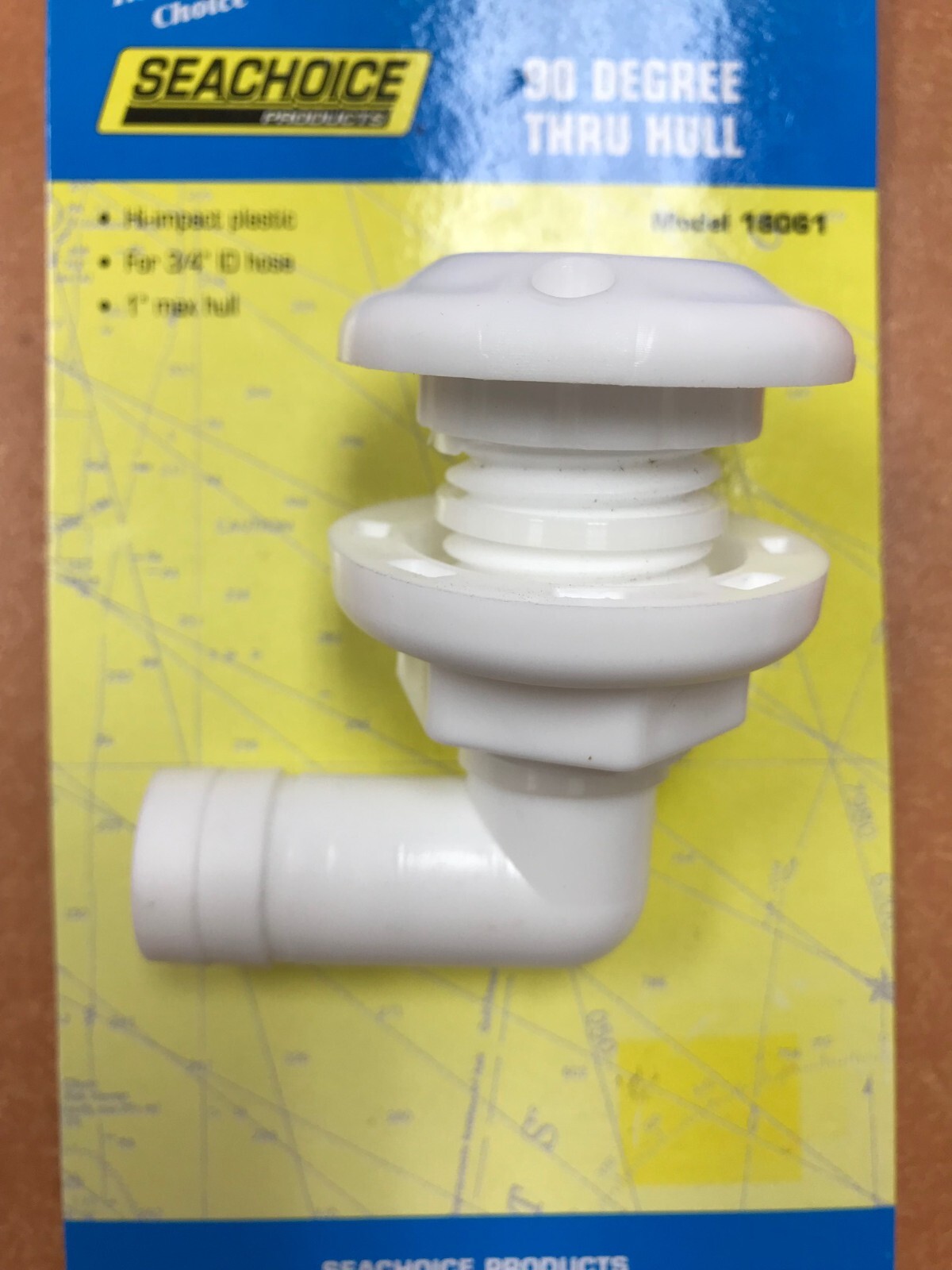 THRU HULL FITTING SEACHOICE 18061 90 DEGREE HOSE 3/4" BILGE DRAIN LIVEWELL BOAT