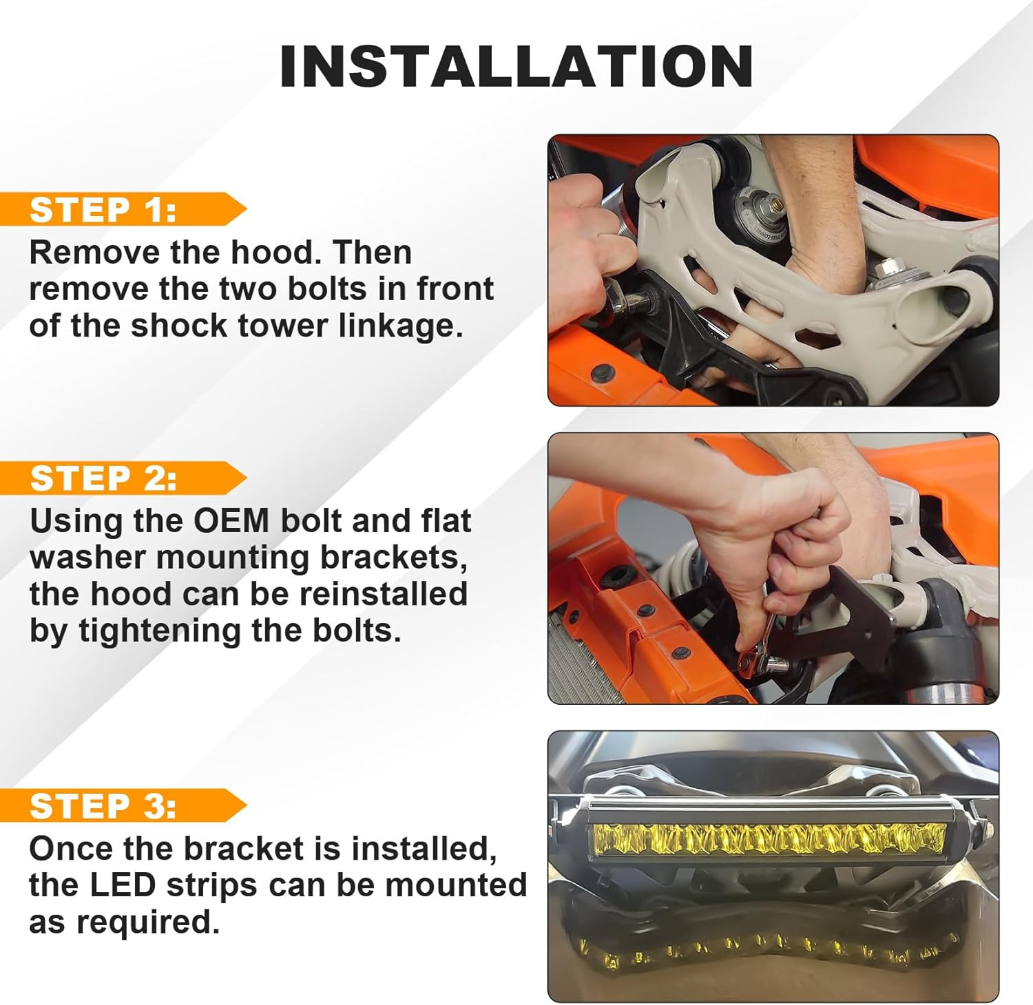 6D 14" LED Light Bar Shock Tower Mount Brackets Fit Can-am Maverick X3 DS RS MAX