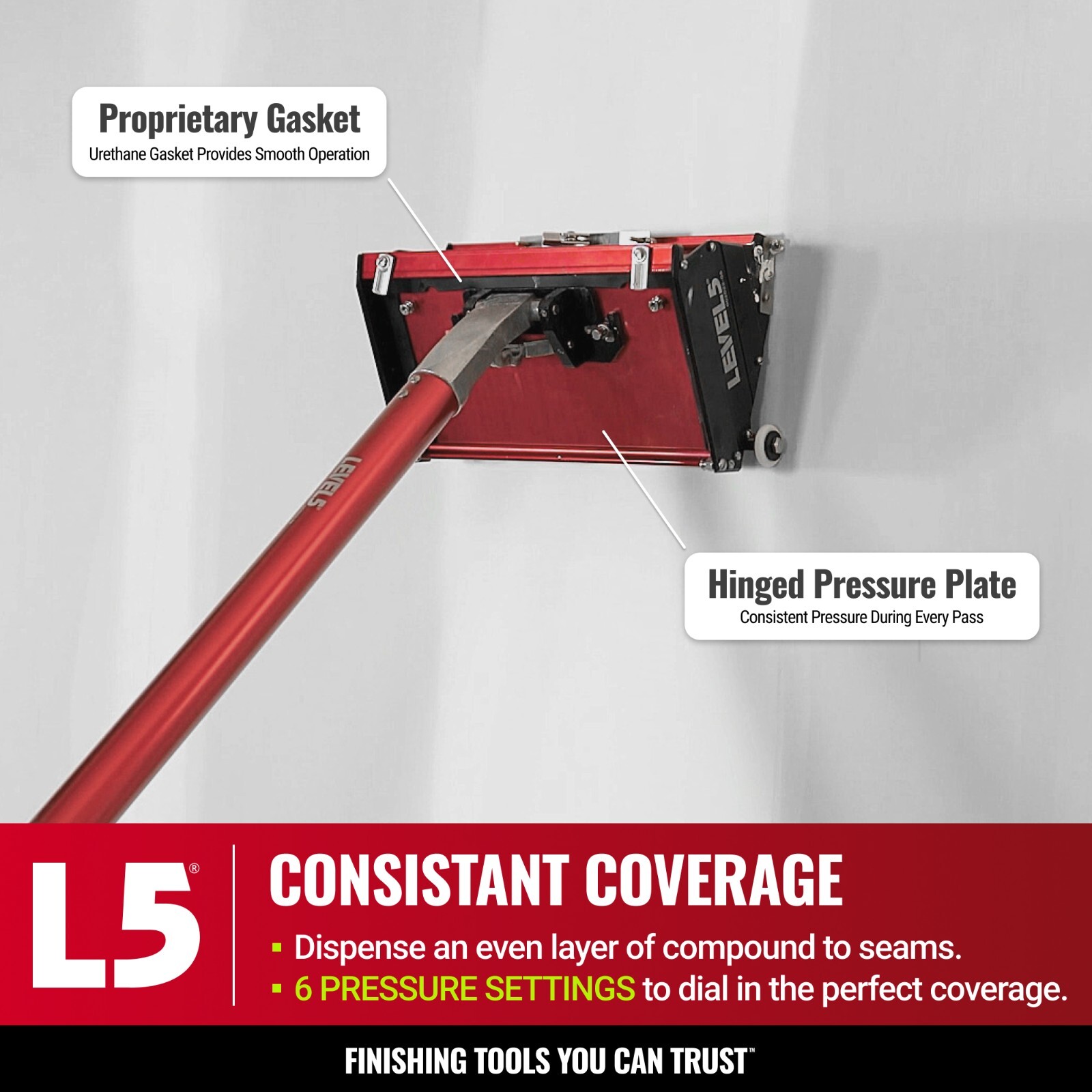 LEVEL5 Drywall Tools 12" MEGA Flat Finishing Box [2nd Generation] 4-769R