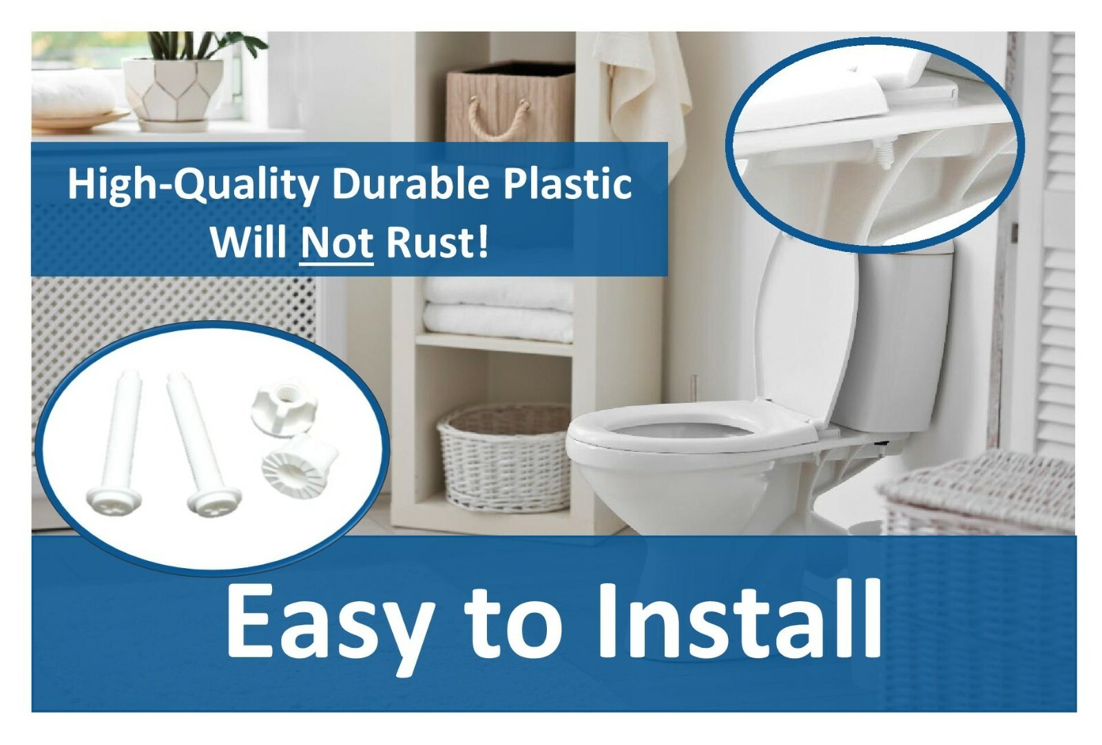 Plastic Toilet Seat Hinge Bolt Screw For Top Mount Toilet Seat Hinges