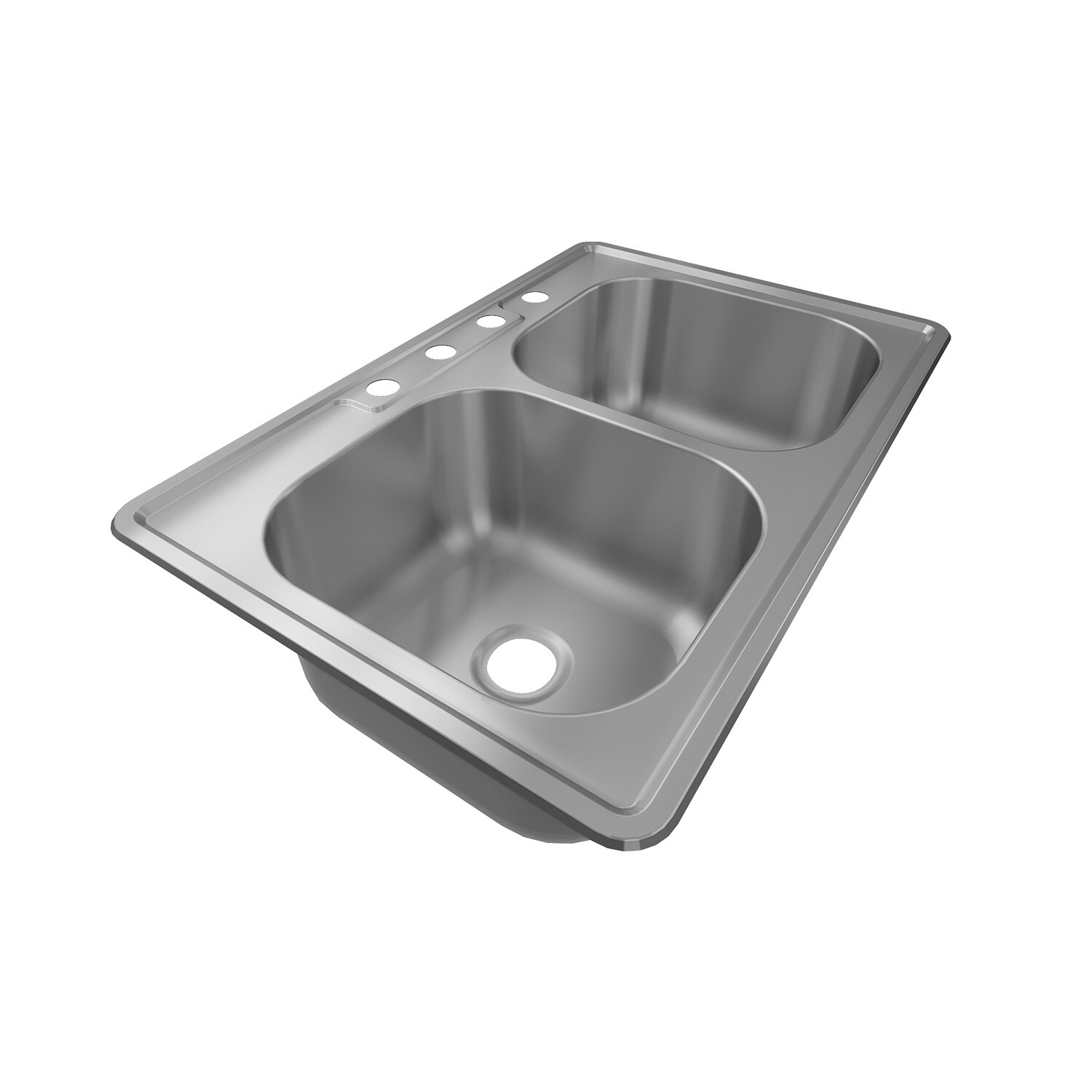 Sinber 33" Drop in Double Bowl Kitchen Sink with 304 Stainless Steel MT3322DE