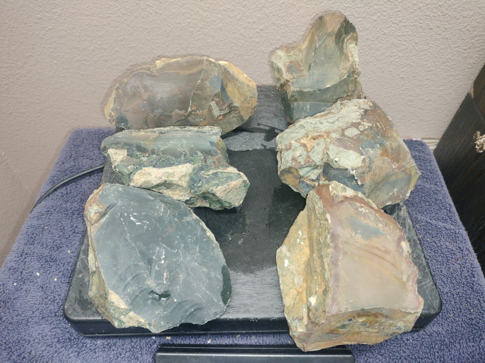 7.3LB ORBS Blue Mountain Picture Jasper Rough 6pc Lot #26