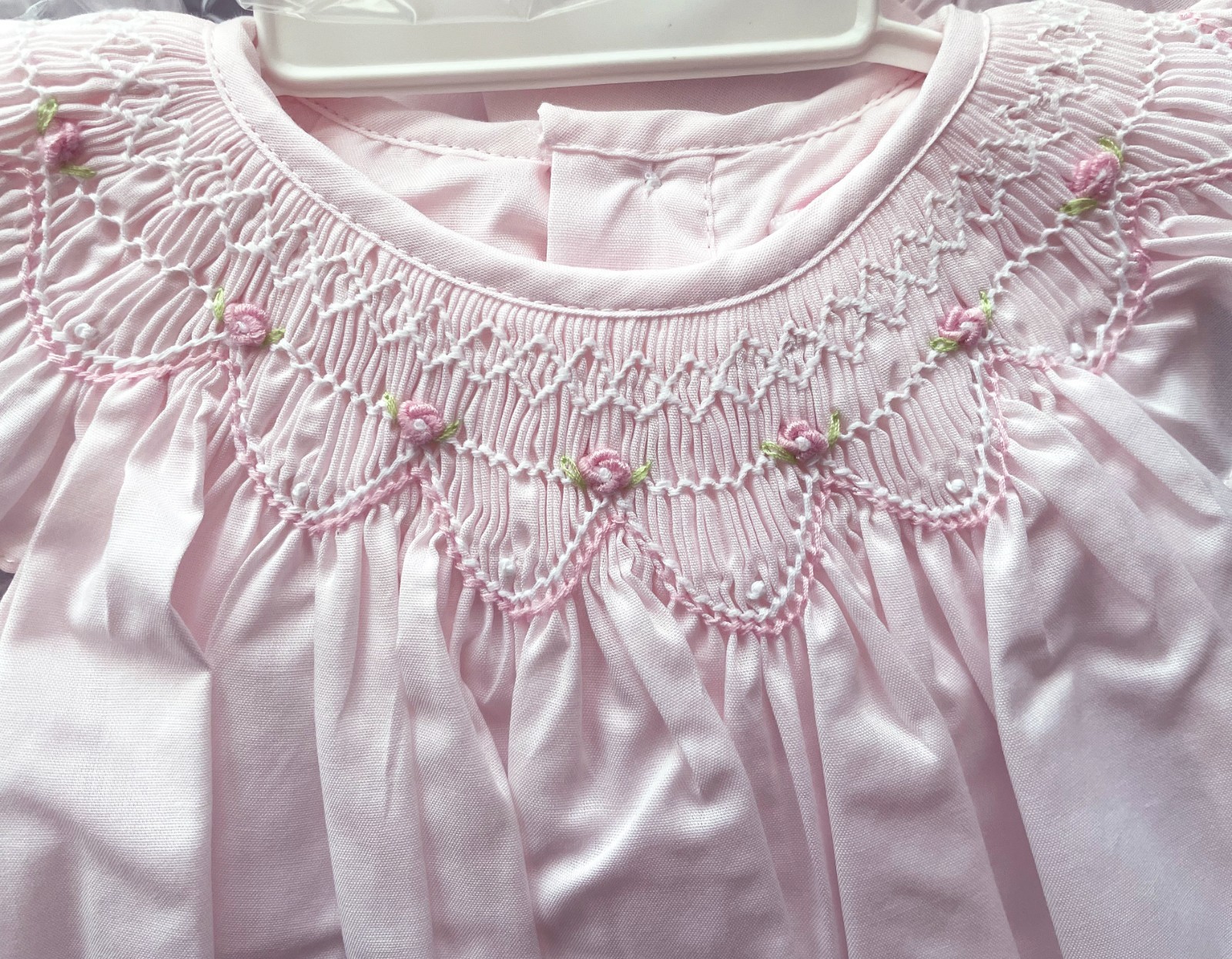 NWT Petit Ami Pink Smocked 2pc Bubble Angel Wing 3 Months Baby Girls Romper 3M