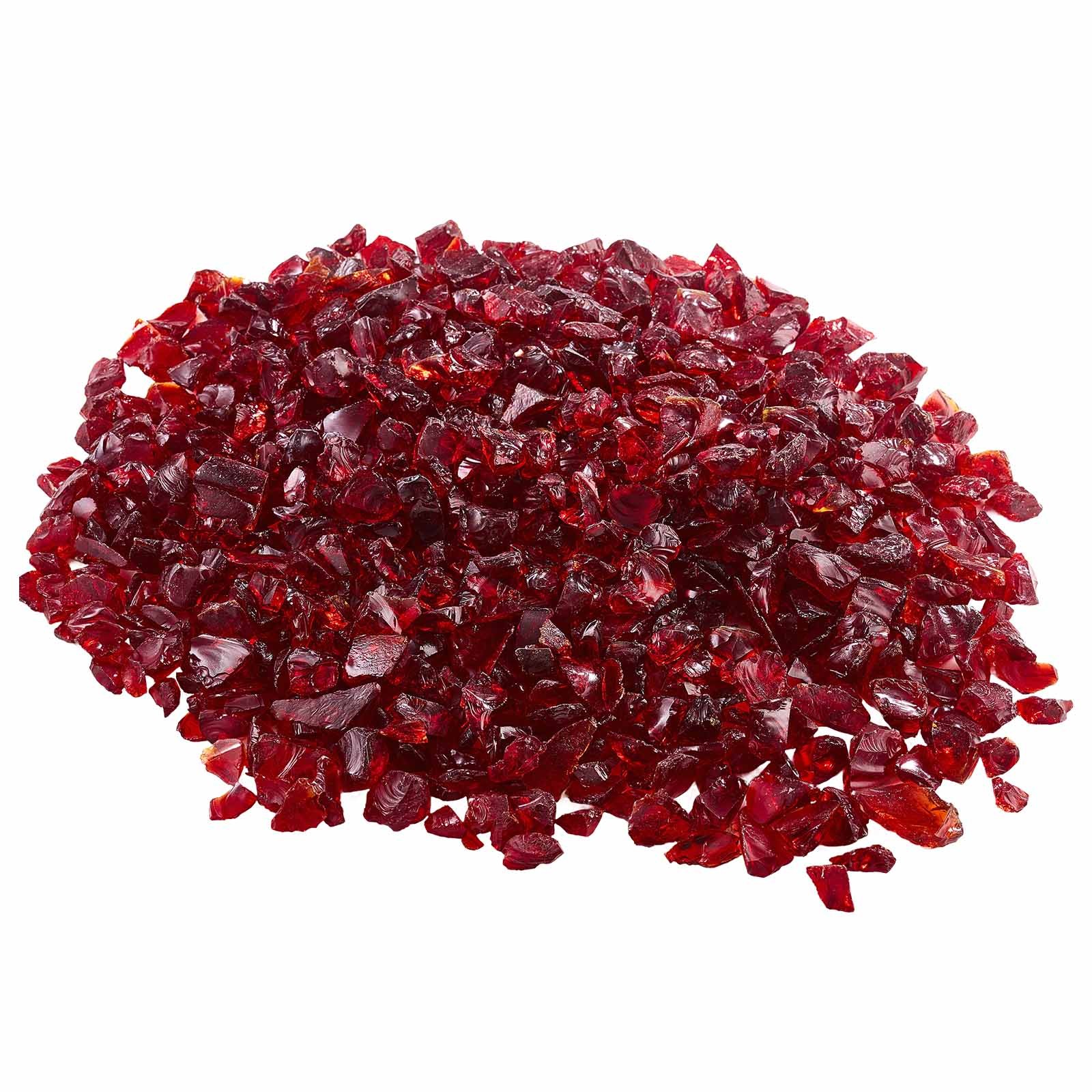 Uimoso 10 lbs Red Fire Glass 3/4-Inch for Fire Pits and Fireplace Tables