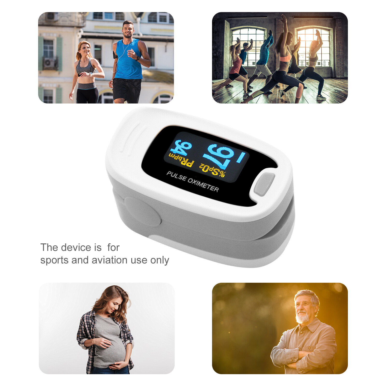 FDA Finger Pulse Oximeter OLED Blood Oxygen Meter Heart Rate SpO2 Monitor Sensor