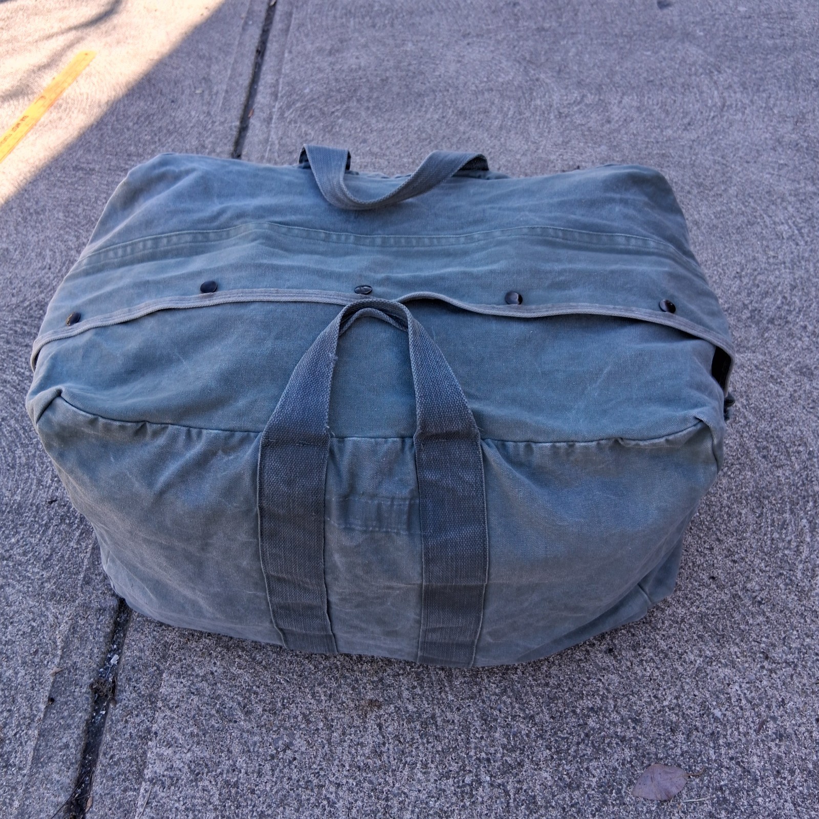 Vtg Large Kit Bag Flyers Sage Green US Military Duffle Canvas  22" x 13" x 16"