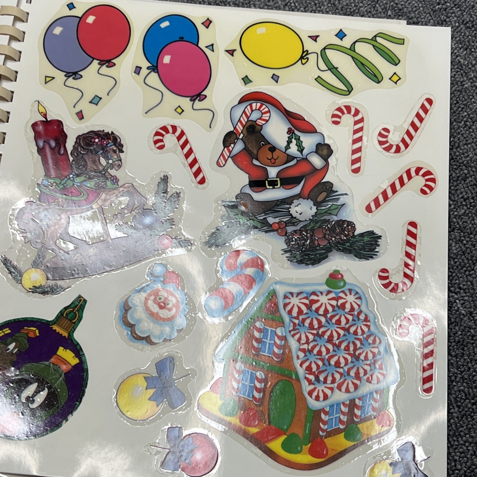 Vintage Current Inc Vinyl Clings Storage Book Holiday Stickers 1990s