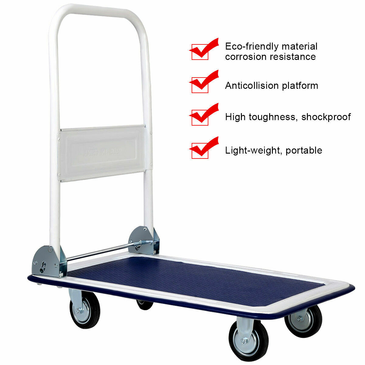 IRONMAX 330lbs Platform Cart Dolly Foldable Moving Warehouse Push Hand Truck