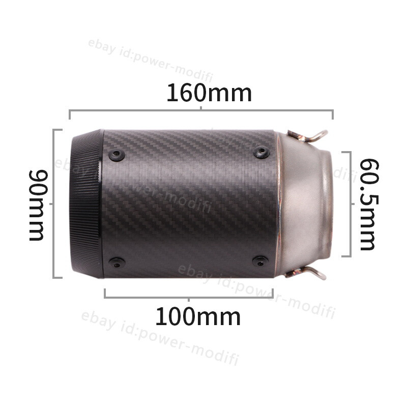 For Yamaha YZF R6 2006-2024 Slip On Exhaust System Mid Pipe 60mm Carbon Muffler