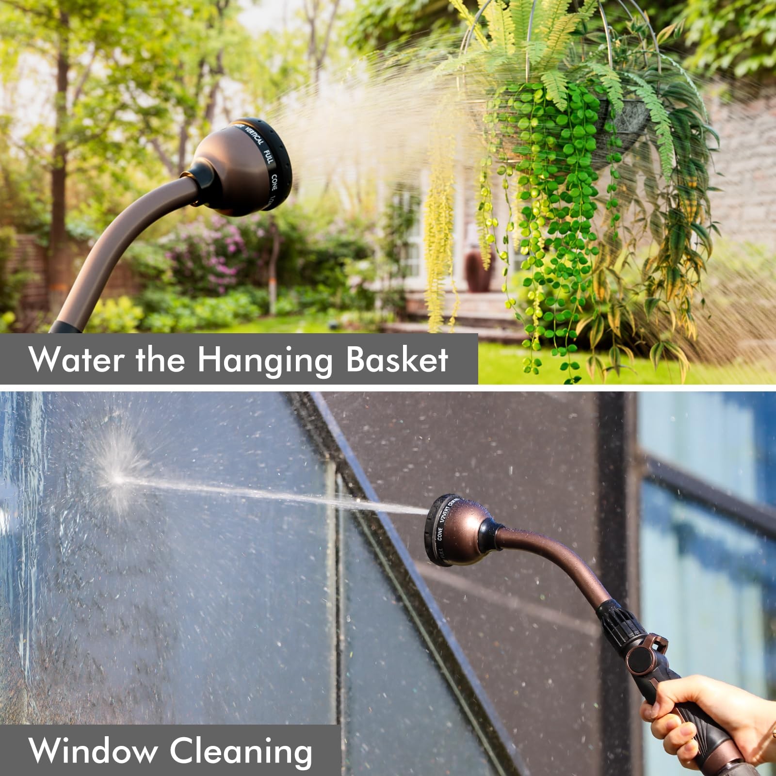 Watering Wand, Heavy Duty Metal Garden Hose Wand with Thumb Flow Control, 15-...