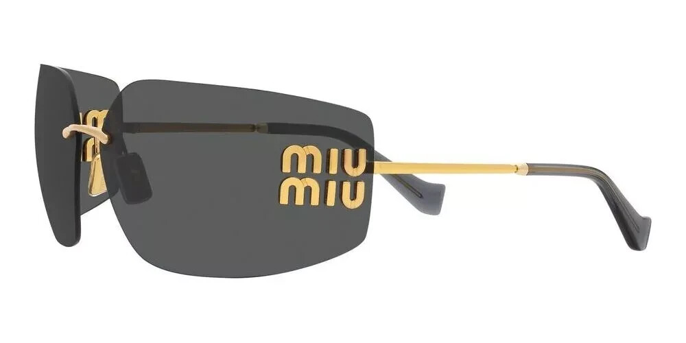 MIU MIU MU 54YS 5AK5S0 GOLD-DARK GREY WOMEN'S SUNGLASSES 80MM AUTHENTIC NEW