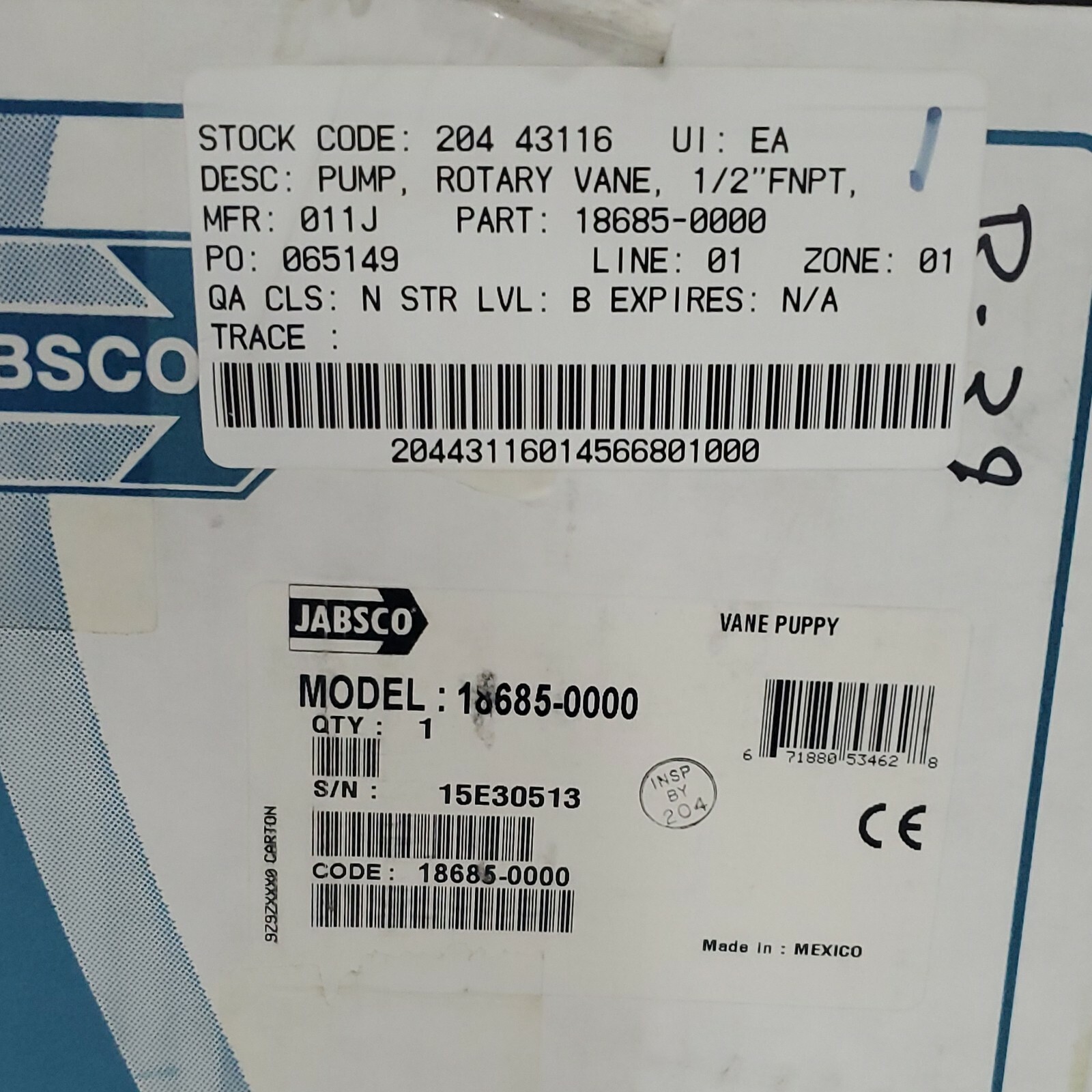 *NEW* Jabsco 18685-0000 Rotary Pump Bronze 1/2" FNPT Vane Puppy + Warranty!