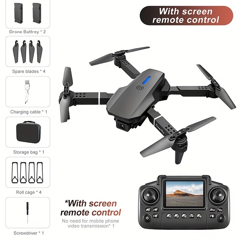 Drone 2025 4K HD Dual Camera WiFi FPV RC Foldable Quadcopter Remote With Screen