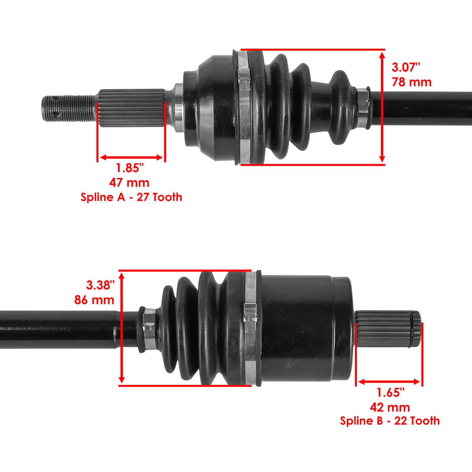 Front CV Axles For John Deere 4X4 Trail HPX (Gas) (040001 - 090000) Left/Right