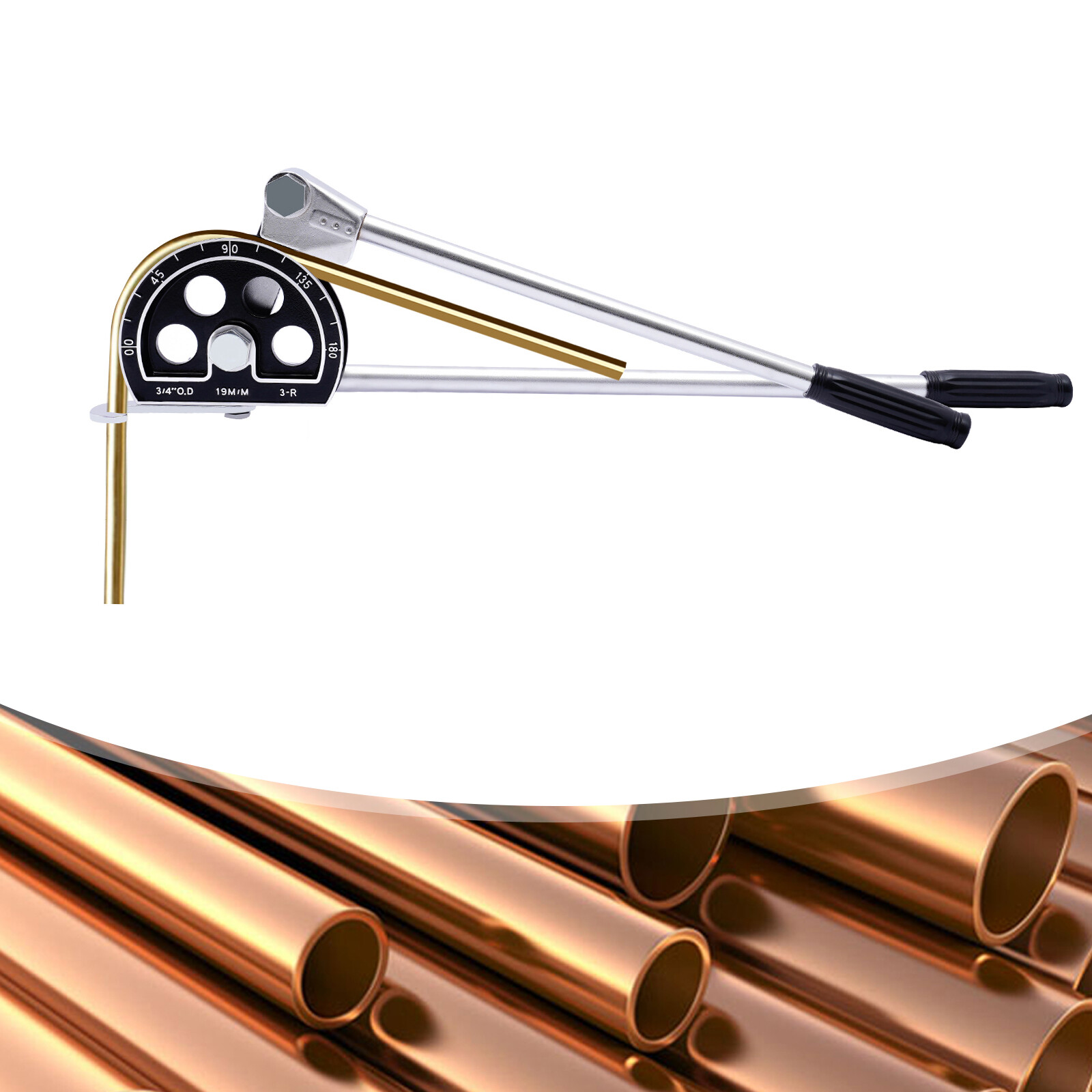 19mm 3/4'' Tube Bender Plumbing Refrigeration Copper Alumiunm Pipe Bending Tool