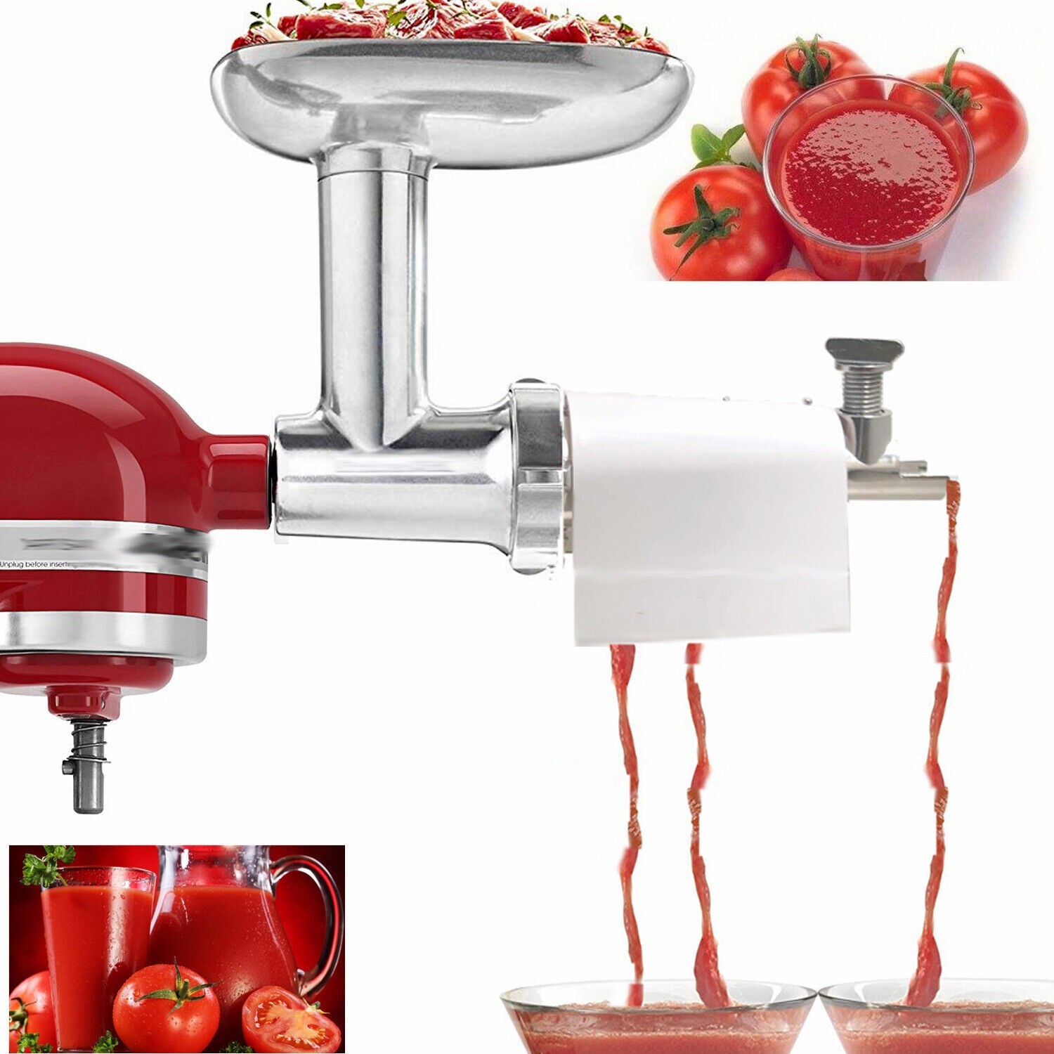 Meat Grinder &Prep Slicer&Jams Juicer Attachment For KitchenAid Mixer 3 function
