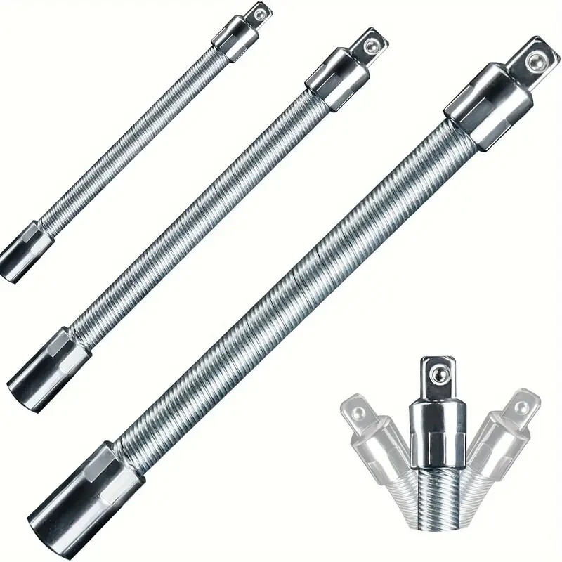 Flexible Wrench Extension Rod, 1/4, 3/8, 1/2, for Electric & Hand Tools