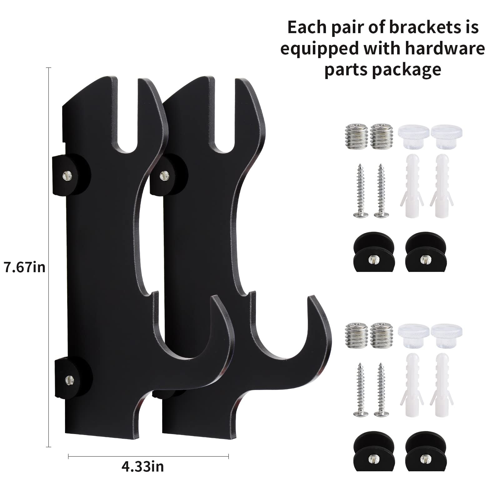 Katana Wall Mount - Black Plexiglass Sword Stand - Samurai Sword Holder