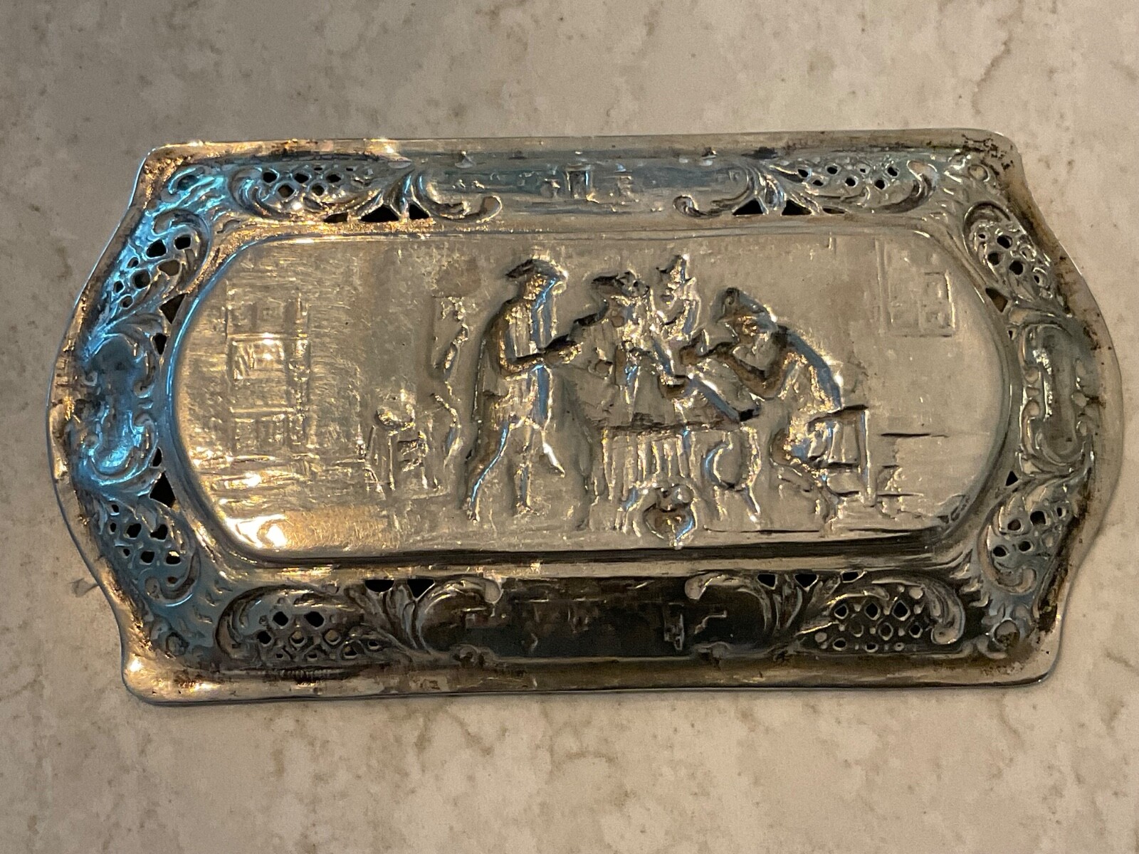 SMALL ANTIQUE GERMAN 800 silver tray