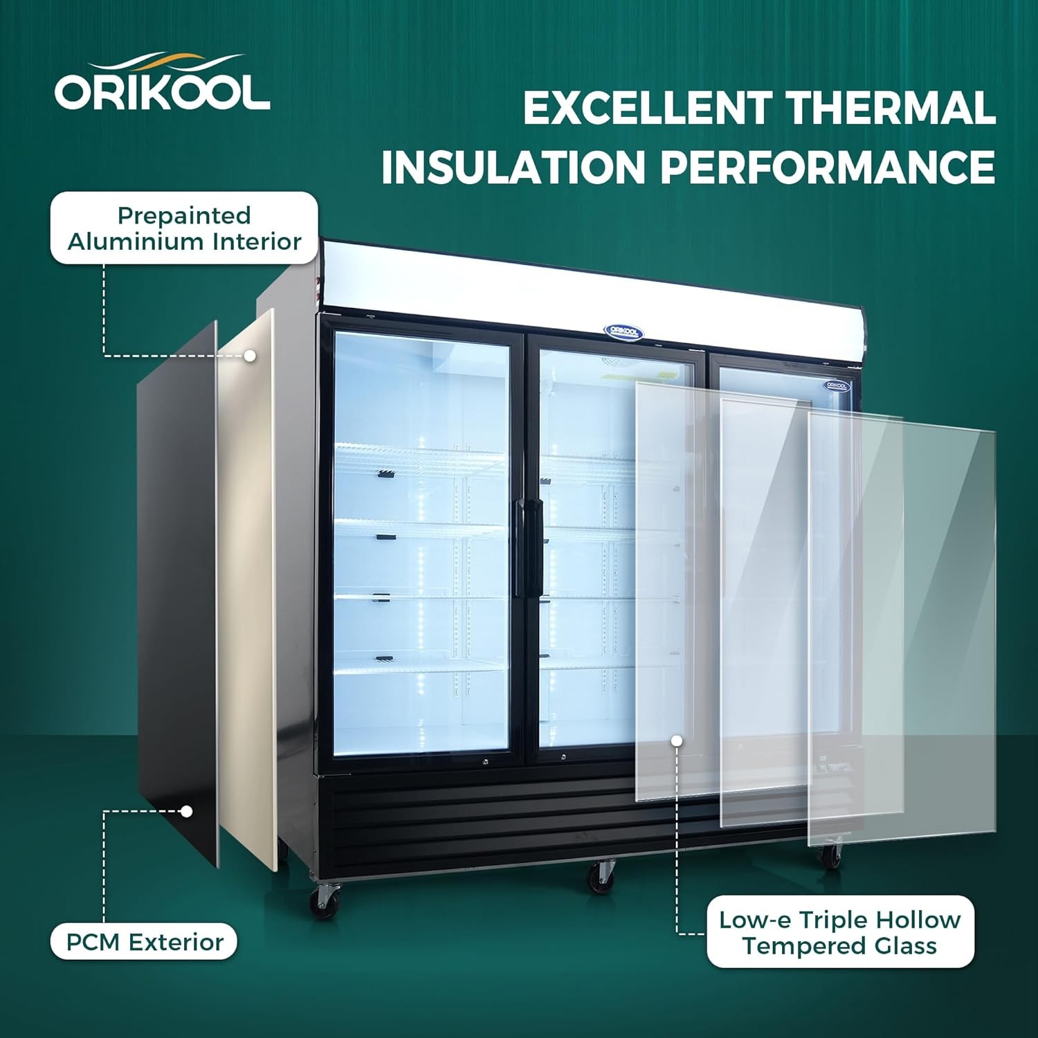 70 Cu.ft Commercial Glass Door Freezer Reach in Display Merchandiser Restaurant