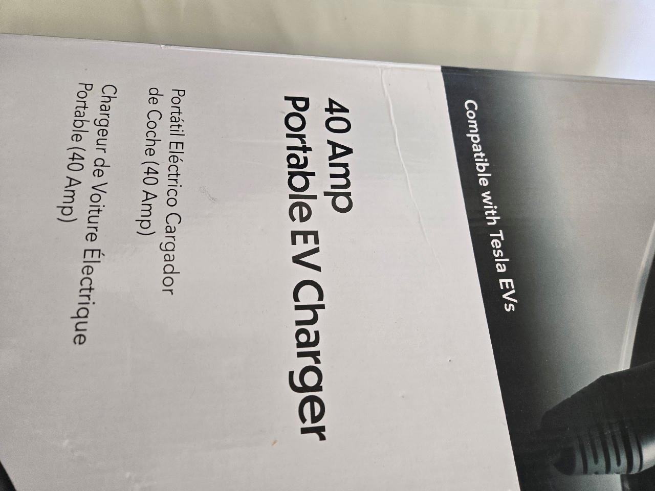 = Lectron Portable EV Charger 40 AMP Compatible With Tesla Evs 40 AMP