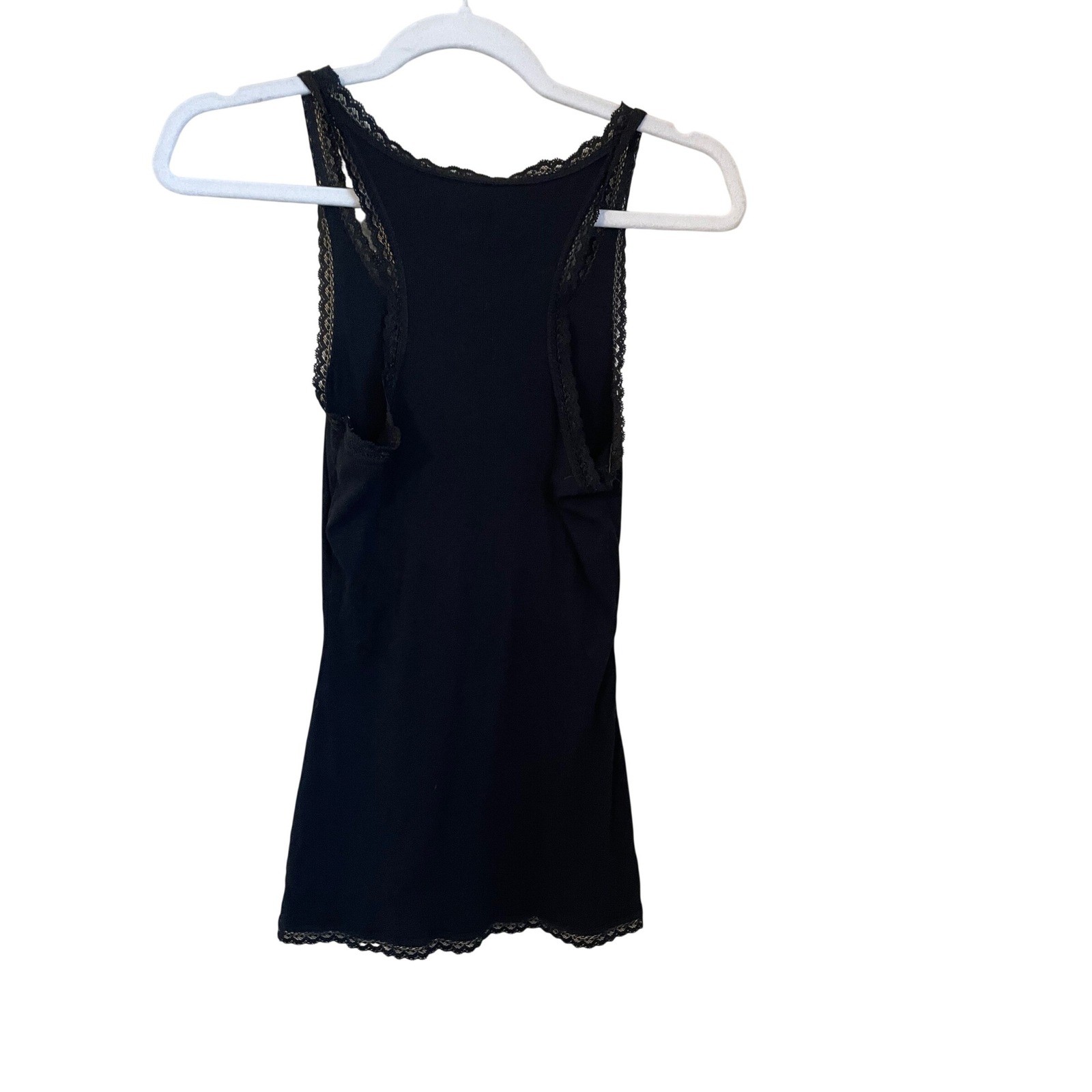 Mossimo Y2k Long Black Lace Trim Racerback Tank Top Size M Layering Indie