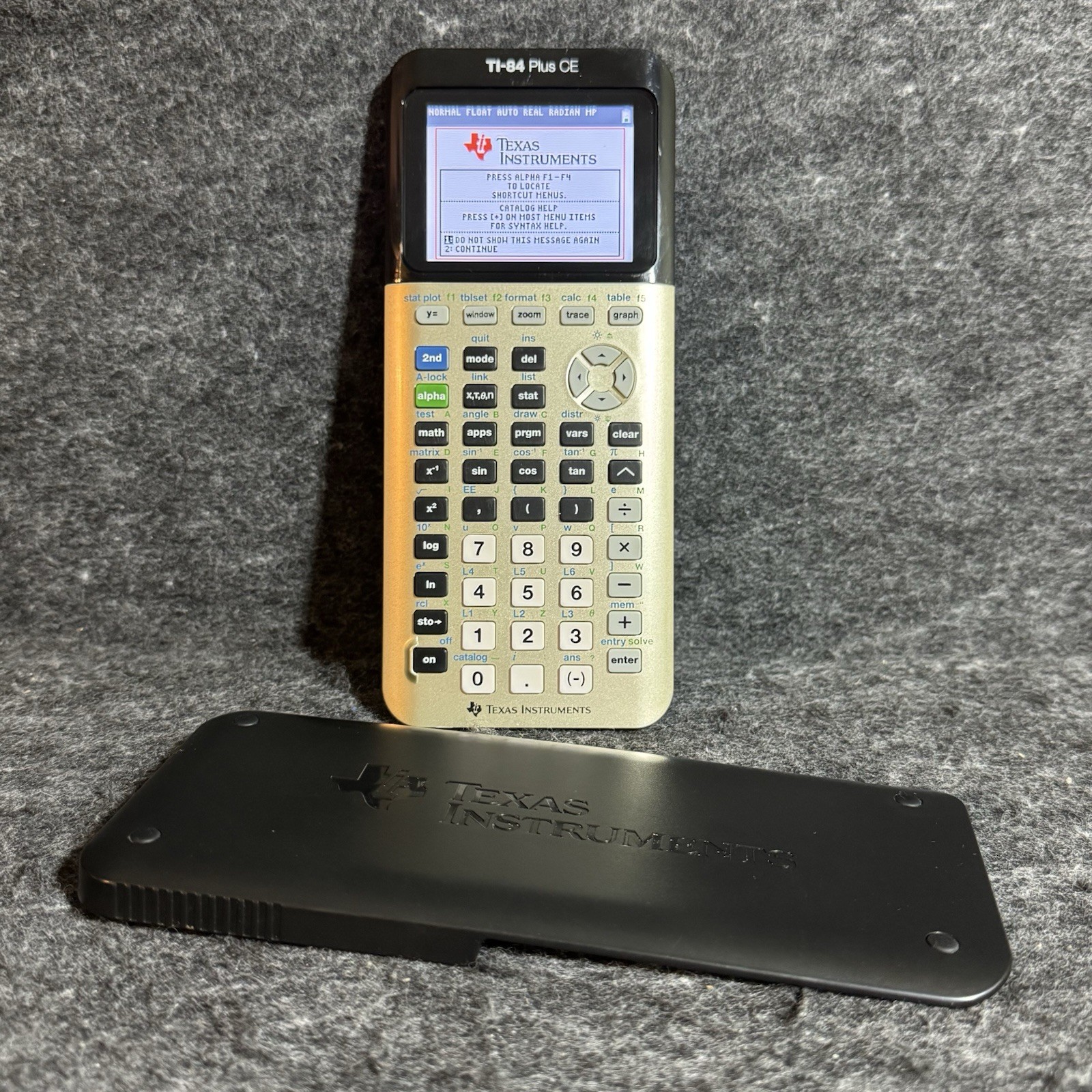 Texas Instruments TI-84 Plus CE Silver Metallic Graphing Calculator w Cover EUC