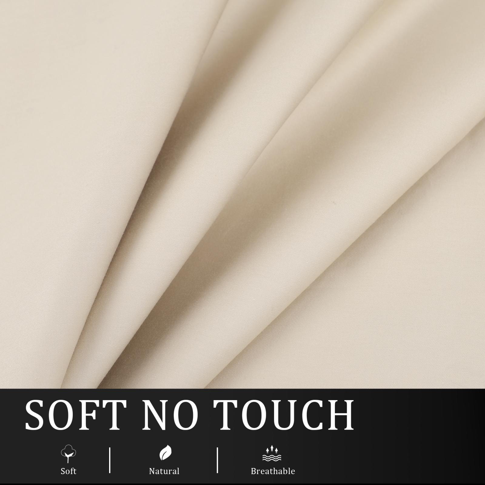 PiccoCasa Egyptian Cotton Pillow Case 300TC Body Zipper Closure Pillow Cover