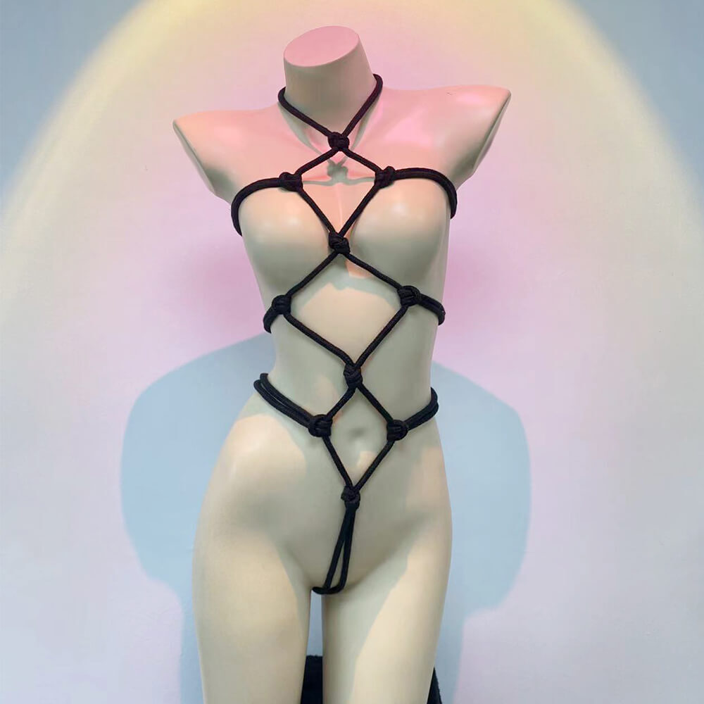 Women's Full Body Harness Bondage Lingerie Micro Bikini Garters Suspenders Belts