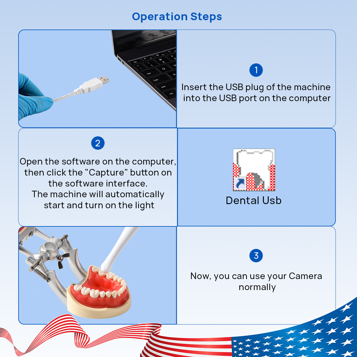 AZDENT Dental USB Intraoral Camera Digital Imaging LED Oral Camera Auto-Focus