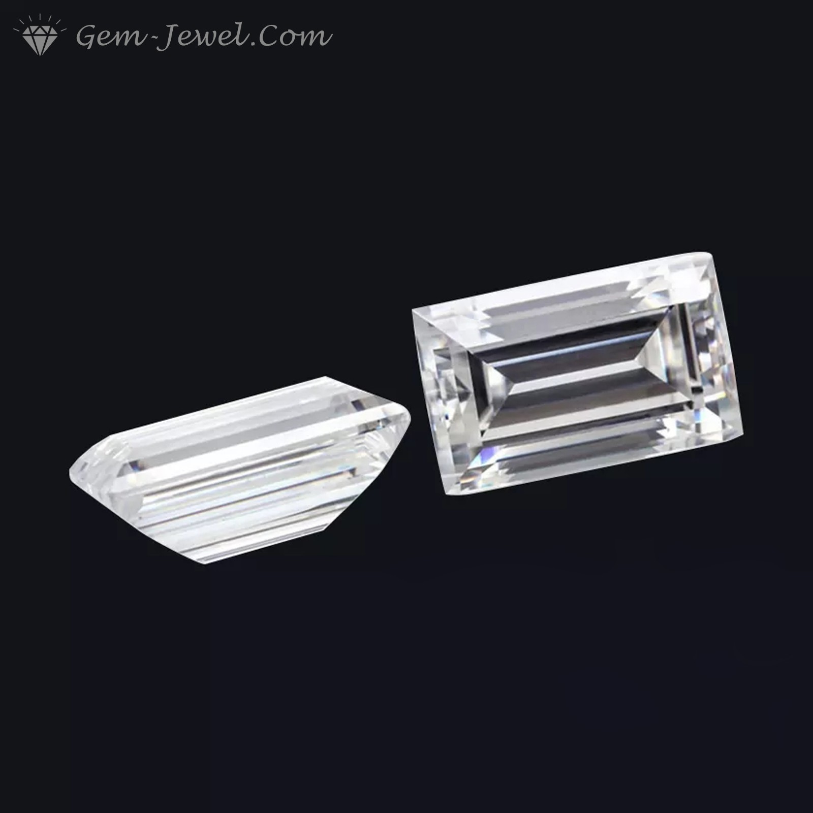 Straight Baguette Cut Moissanite, Colorless Loose Gemstone (1.5x1 to 4.5x1.5 MM)