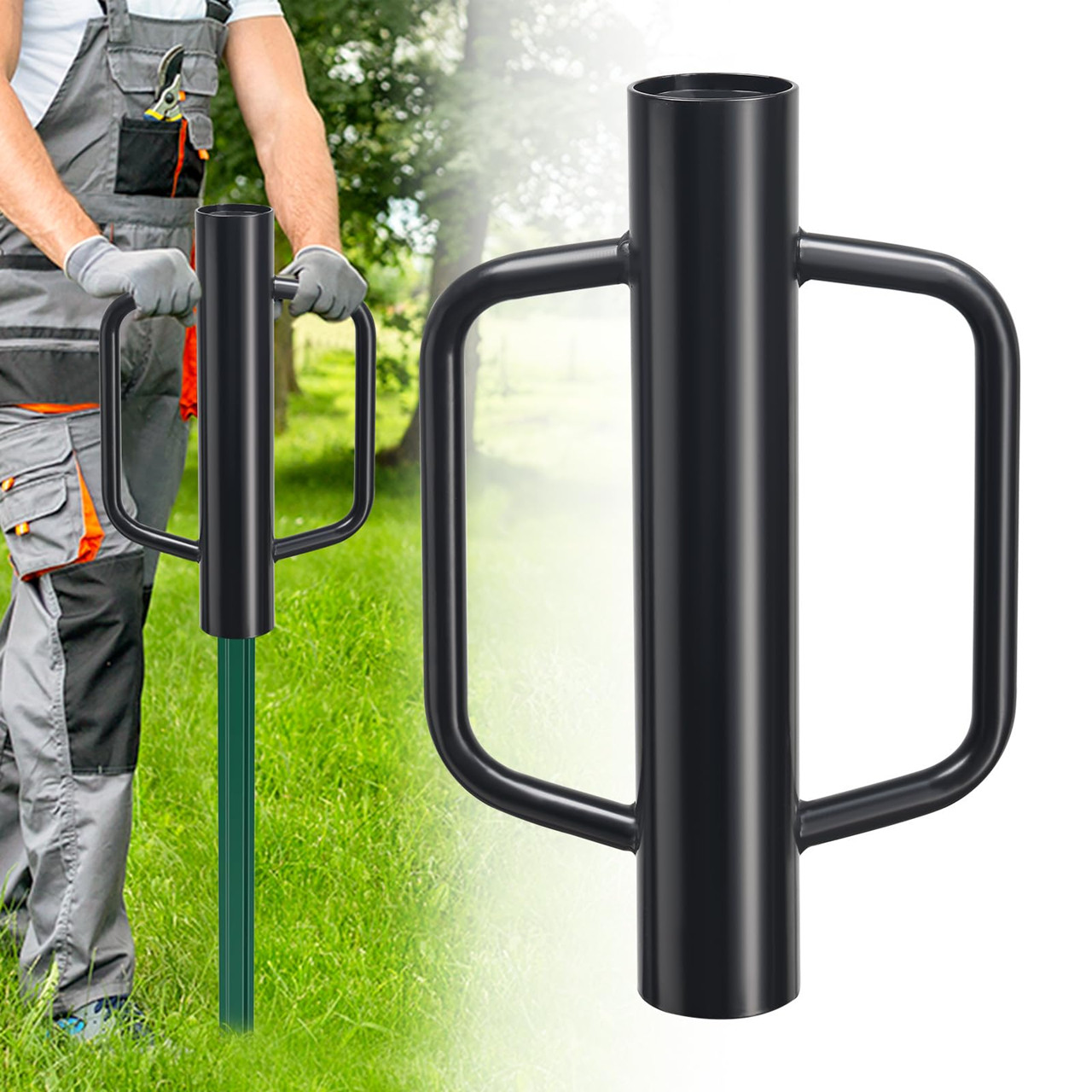 T Post Driver Heavy Duty Fence wood steel Post Driver 17" long 2.7" dia Pounder