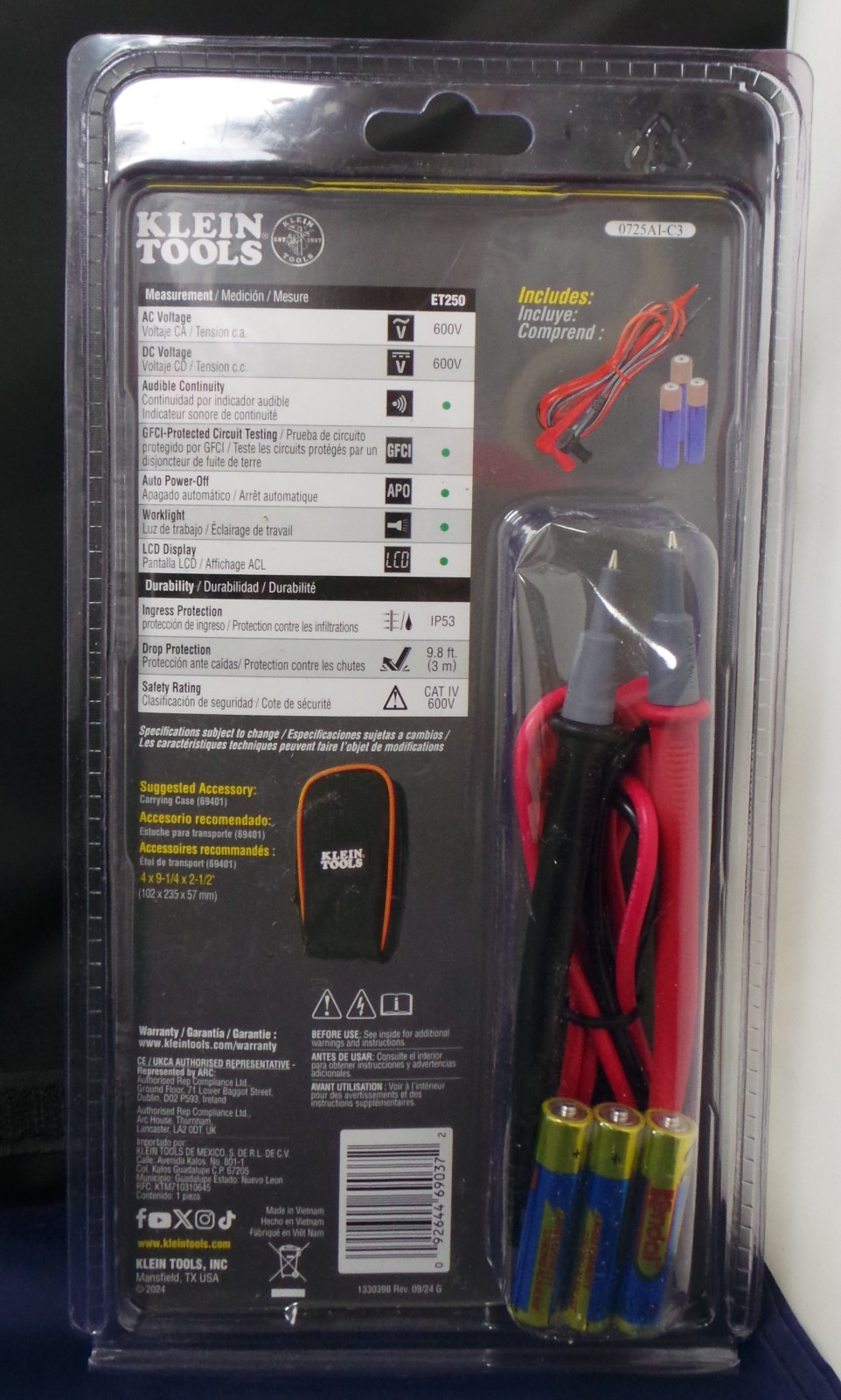 Klein Tools ET250 AC/DC Voltage and Continuity Tester BRAND NEW