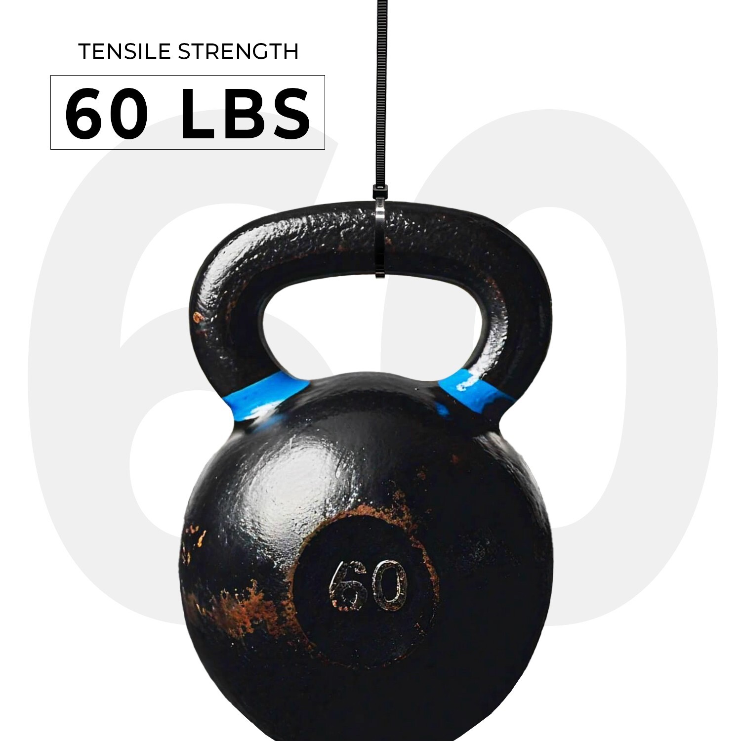 1000-Pack Premium 14" Inch Black Nylon Zip Ties, 60 lbs, UV Resistant, 4.8mm