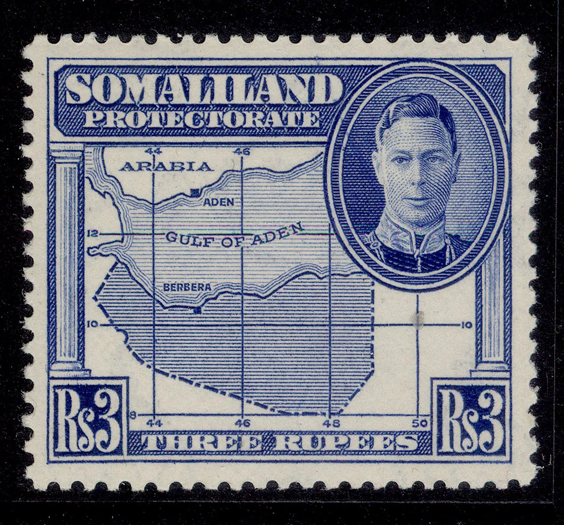 SOMALILAND PROTECTORATE GVI SG115, 3r bright blue, NH MINT. Cat £22.