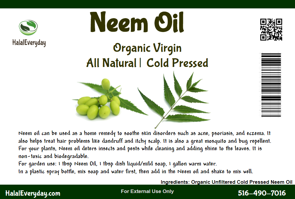 Neem Oil - PREMIUM QUALITY Organic Virgin 100% Pure Raw Unrefined Cold Pressed