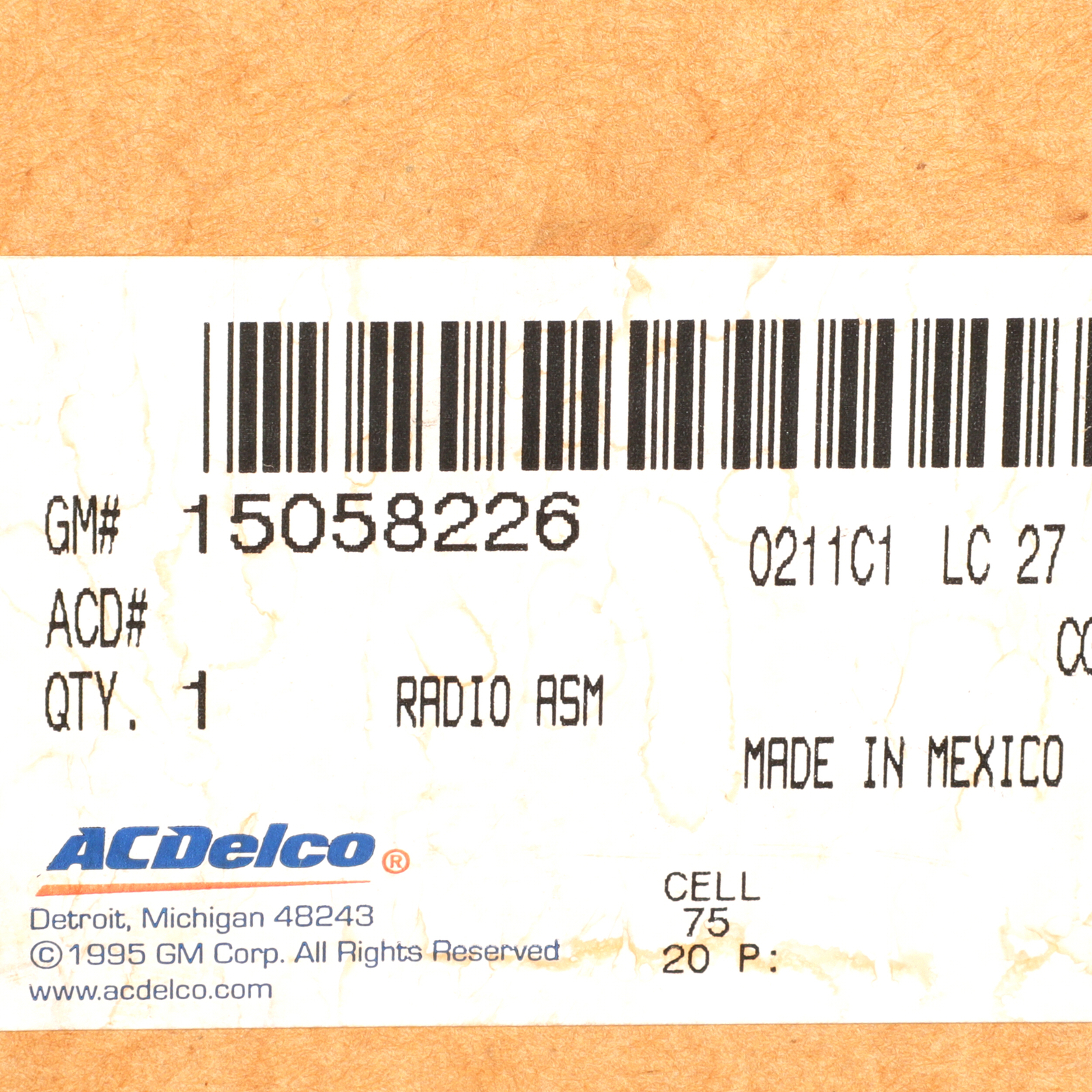 Genuine GM 2002-2003 Chevrolet Trailblazer GMC Envoy Radio Assembly 15058226