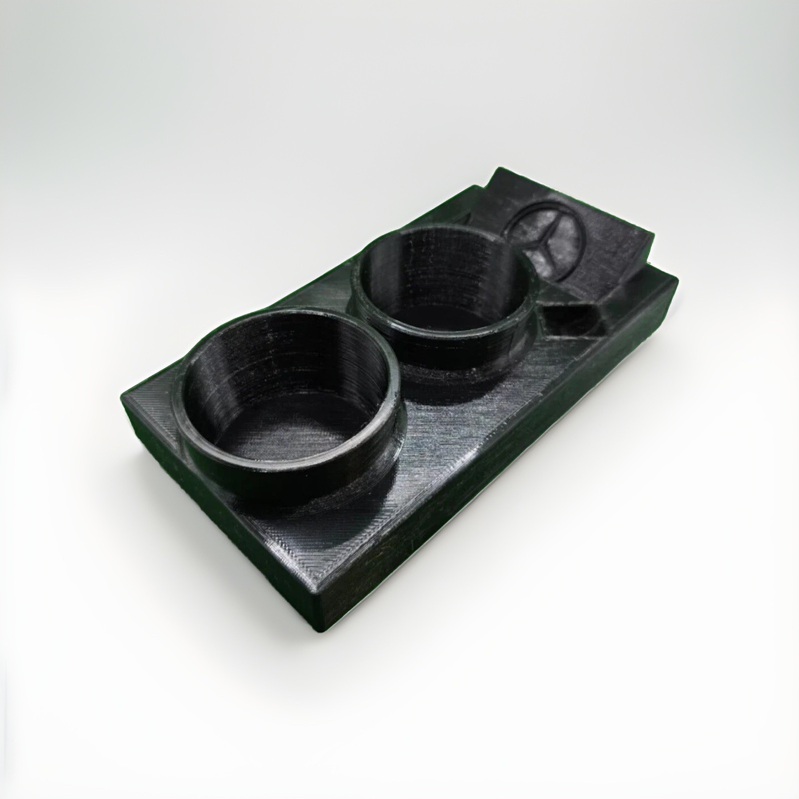 Mercedes Benz W123 & W124 & R107 CUP HOLDER w/ PHONE and Coin Slot & Emblem Logo